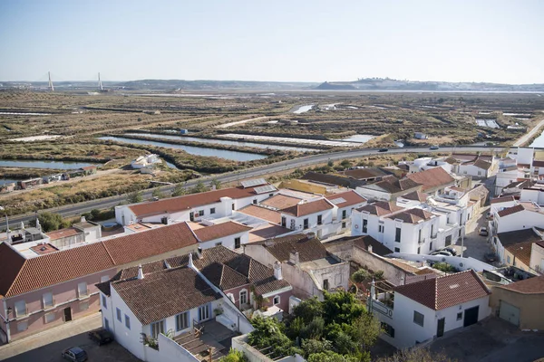 Flor de Sal Castro Marim kasaba Portekiz — Stok fotoğraf