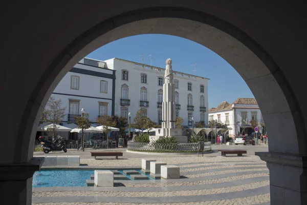 Praca da Republica nel centro storico di Tavira — Foto Stock