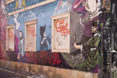 Portekiz eski kasaba Faro bir sokakta