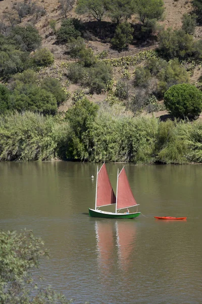 Floden Rio Guadiana på gränsen av Portugal och Spanien — Stockfoto