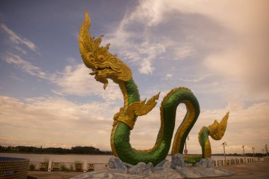 bir Phayanak veya Tayland Mekong Nehri Naga heykeli