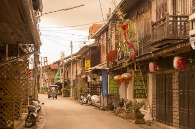 Tayland Chiang kasaba Khan ahşap evler