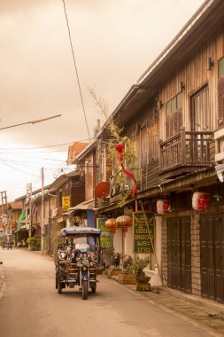 Tayland Chiang kasaba Khan ahşap evler