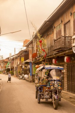 Tayland Chiang kasaba Khan ahşap evler