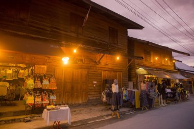 Tayland Chiang kasaba Khan ahşap evler