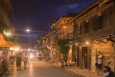 Tayland Chiang kasaba Khan ahşap evler