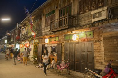 Tayland Chiang kasaba Khan ahşap evler