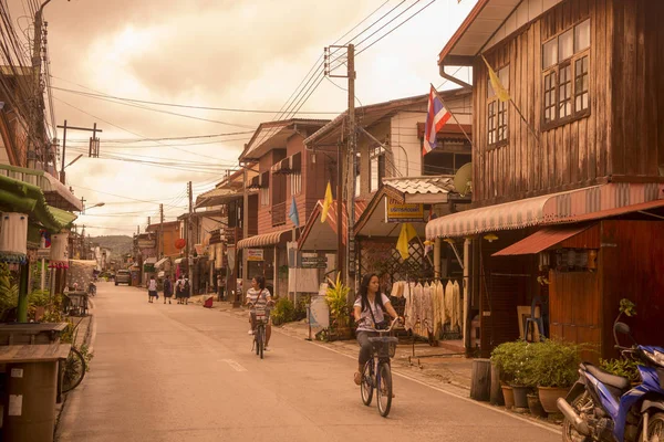 Tayland Chiang kasaba Khan ahşap evler