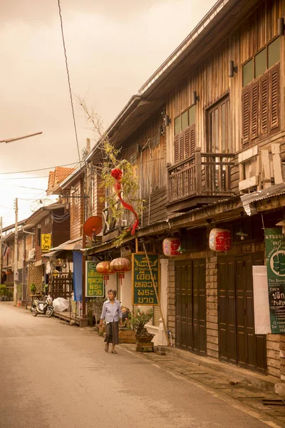 Tayland Chiang kasaba Khan ahşap evler