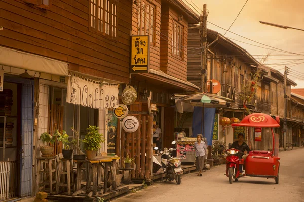 Tayland Chiang kasaba Khan ahşap evler