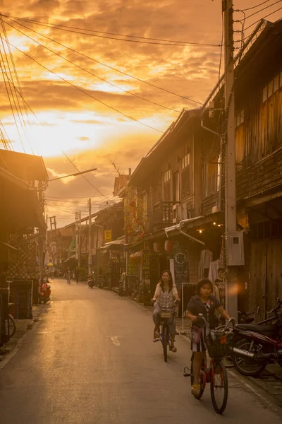 Tayland Chiang kasaba Khan ahşap evler