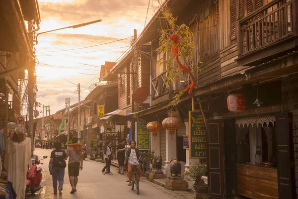 Tayland Chiang kasaba Khan ahşap evler