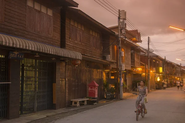 Tayland Chiang kasaba Khan ahşap evler