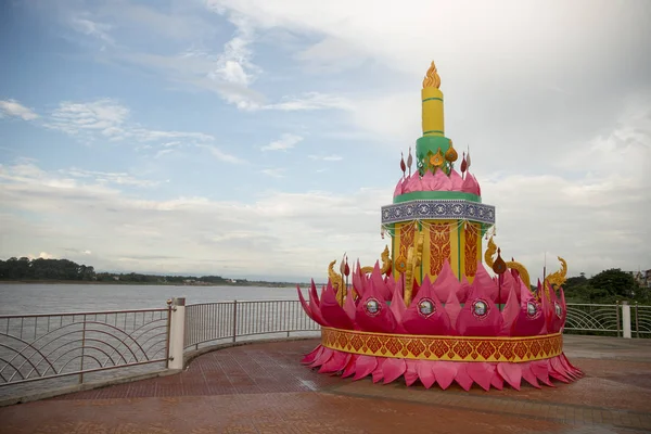 Loy Krathong at the Mekong river in Thailand — Stock Photo, Image