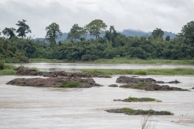 Tayland 'daki mekong nehrinin manzarası