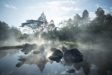 Kaplıcalar nationalpark Chae oğul Tayland içinde