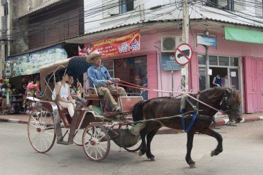 Şehir Lampang Tayland at arabası