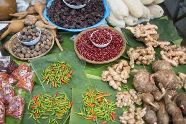 sebze ve baharat bir Pazar