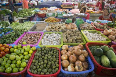 Phonsavan şehir içinde belgili tanımlık çarşı
