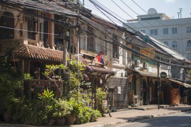 Laos Vientiane şehir içinde bir yol