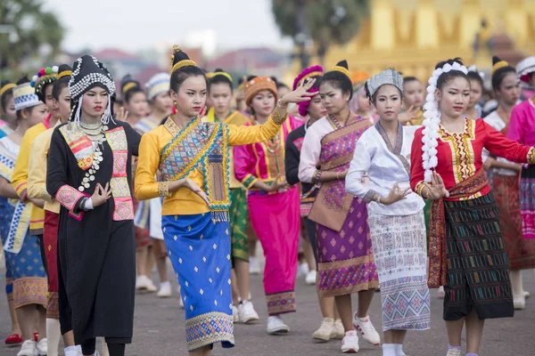 La gente al Festival Pha That Luang — Foto Stock