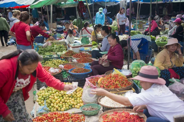 Mercado de alimentos na cidade de Luang Prabang — Fotografia de Stock