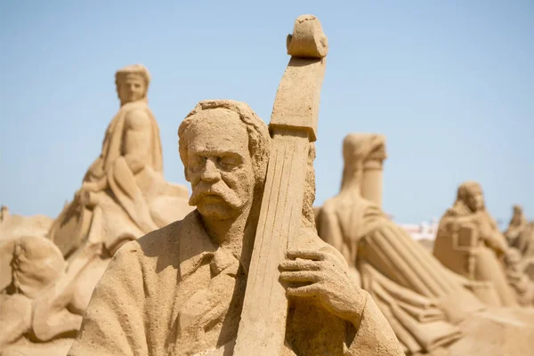 포르투갈에서 모래 조각 축제 Fiesa — 스톡 사진
