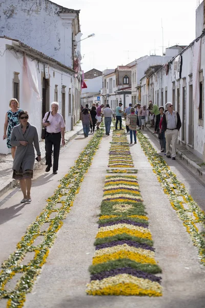 The easter procession Festa das Tochas Flores in Portugal — Stock Photo, Image