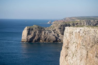 Sahili ve Portekiz Cabo de Sao Vicente manzaraya