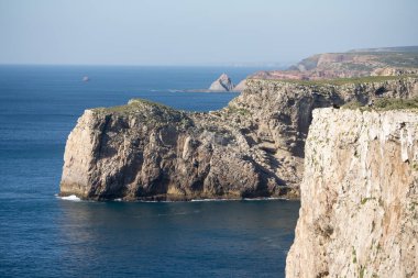 Sahili ve Portekiz Cabo de Sao Vicente manzaraya