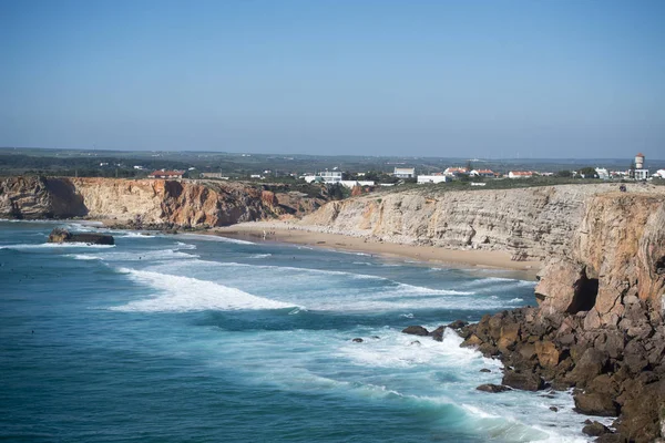 Die küste und landschaft am cabo de sao vicente in portugal — Stockfoto