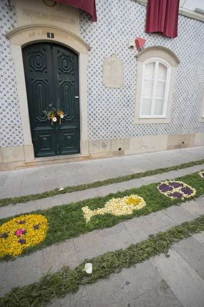 The easter procession Festa das Tochas Flores in Portugal — Stock Photo, Image