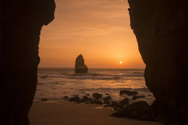 PORTUGALSKO ALGARVE LAGOS PONTA DA PIEDADE — Stock fotografie