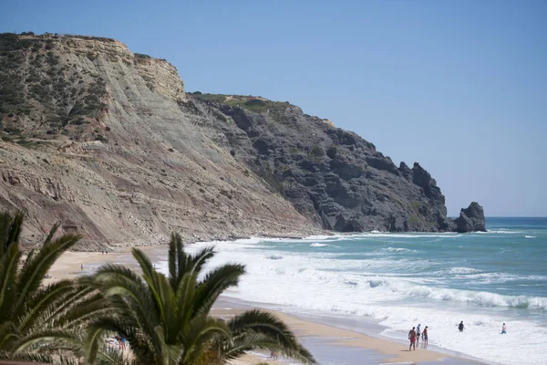 Beach at the village of Luz at the Algarve of Portugal — Stock Photo, Image