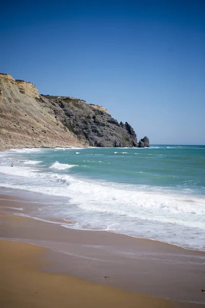 Beach at the village of Luz at the Algarve of Portugal — Stock Photo, Image