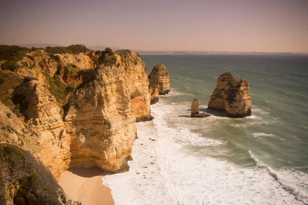 PORTUGAL ALGARVE LAGOS PONTA DA PIEDADE — Stockfoto