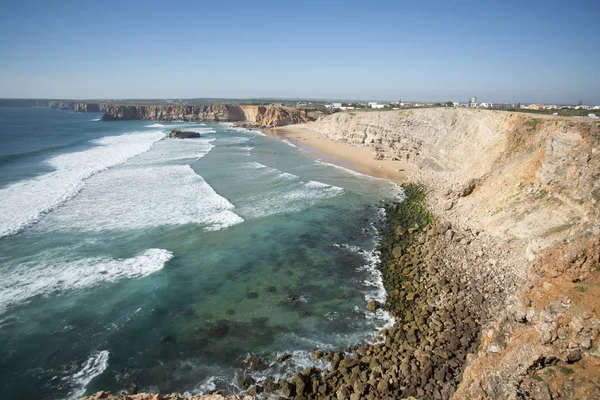 La costa e il paesaggio del Cabo de Sao Vicente in Portogallo — Foto Stock
