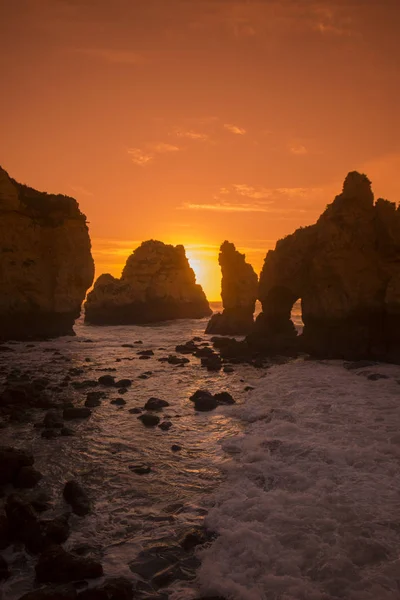 PORTUGALSKO ALGARVE LAGOS PONTA DA PIEDADE — Stock fotografie