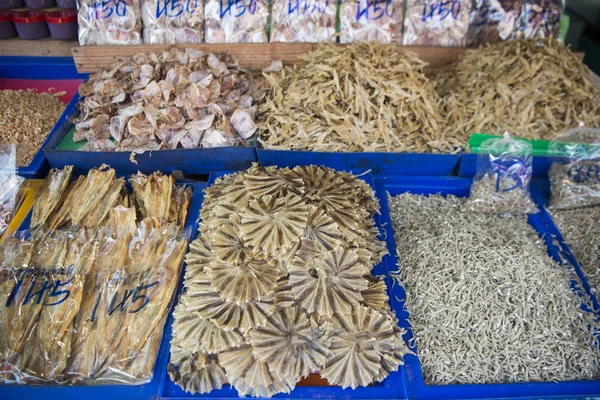 Squides Mercado Peixe Cidade Ang Sila Perto Bang Saen Provinz — Fotografia de Stock