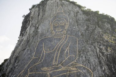 Buda Cliff, Khao Chee Chan Sattahip illage Provinz Chonburi Tayland Pattaya şehir yakınında. Tayland, Pattaya, Kasım, 2017.