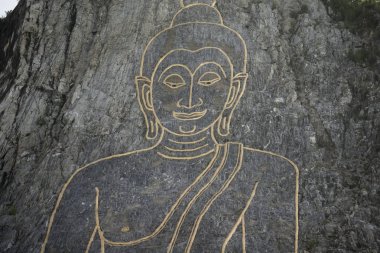 Buda Cliff, Khao Chee Chan Sattahip illage Provinz Chonburi Tayland Pattaya şehir yakınında. Tayland, Pattaya, Kasım, 2017.