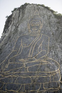 Buda Cliff, Khao Chee Chan Sattahip illage Provinz Chonburi Tayland Pattaya şehir yakınında. Tayland, Pattaya, Kasım, 2017.