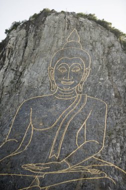 Buda Cliff, Khao Chee Chan Sattahip illage Provinz Chonburi Tayland Pattaya şehir yakınında. Tayland, Pattaya, Kasım, 2017.