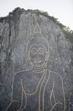Buda Cliff, Khao Chee Chan Sattahip illage Provinz Chonburi Tayland Pattaya şehir yakınında. Tayland, Pattaya, Kasım, 2017.