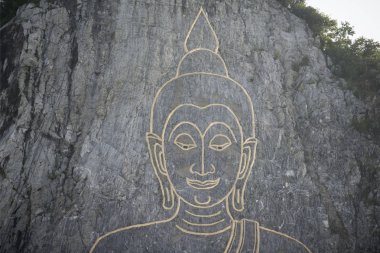 Buda Cliff, Khao Chee Chan Sattahip illage Provinz Chonburi Tayland Pattaya şehir yakınında. Tayland, Pattaya, Kasım, 2017.