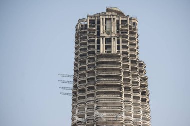 chao phraya River Tayland Bangkok şehir manzarası Sathorn hayalet kulede. Tayland, Bangkok, Kasım, 2017.
