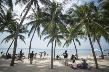 Bang Saen sahilde Provinz Chonburi Tayland Bangsaen kasaba. Tayland, Bangsaen, Kasım, 2017.