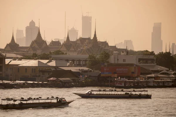 Palacio Real Wat Phra Kaew Río Chao Phraya Ciudad Bangkok — Foto de Stock