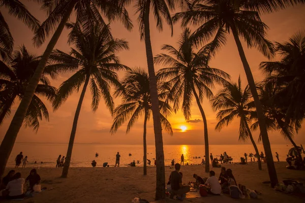 Der Bang Saen Beach Bei Bangsaen Der Provinz Chonburi Thailand — Stockfoto