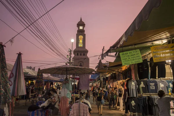 Mercado Fin Semana Chatuchak Por Noche Ciudad Bangkok Tailandia Tailandia —  Fotos de Stock